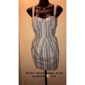 Stripped dress , comes with pockets